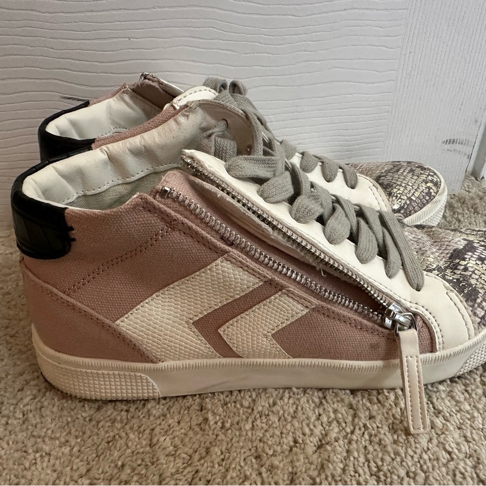 Dolce Vita Pink and Cream High-Top Sneakers